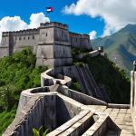 Citadel Laferrière**

`Majestic Citadel Laferrière, built on a mountaintop, clouds surrounding, symbol of Haitian independence, reminiscent of an eagle's nest, cannons, blue sky.`

**